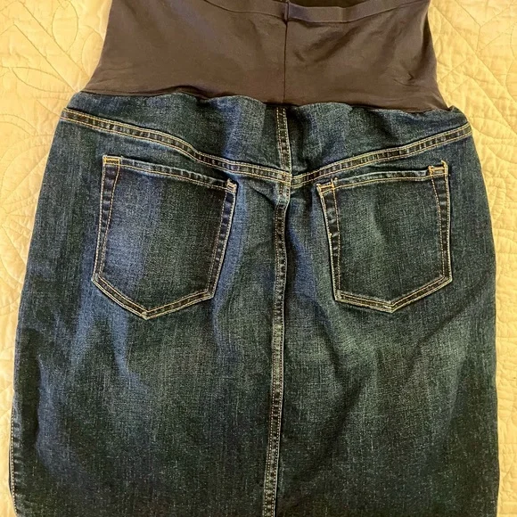 Old Navy Maternity Denim Panel Skirt - Dark Blue - Picture 6 of 6